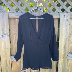 Forever 21 Black Long Sleeve Romper